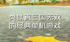 类似真三国无双的经典单机游戏