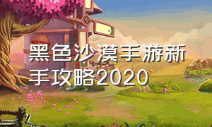 黑色沙漠手游新手攻略2020