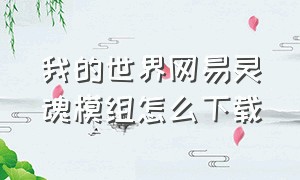 我的世界网易灵魂模组怎么下载