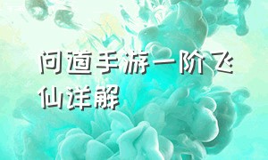 问道手游一阶飞仙详解