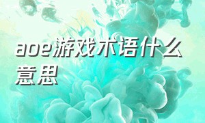 aoe游戏术语什么意思