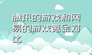 腾讯的游戏和网易的游戏氪金对比