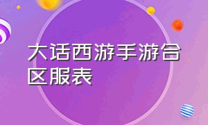 大话西游手游合区服表