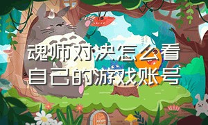 魂师对决怎么看自己的游戏账号（魂师对决怎么查自己账号）