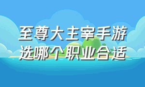 至尊大主宰手游选哪个职业合适