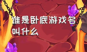 谁是卧底游戏名叫什么