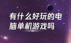 有什么好玩的电脑单机游戏吗