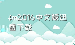 fm2016中文版迅雷下载（fm2009简体中文版下载）