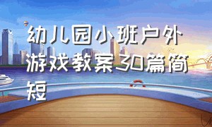 幼儿园小班户外游戏教案30篇简短