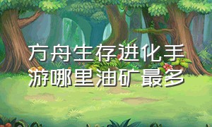 方舟生存进化手游哪里油矿最多