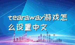 tearaway游戏怎么设置中文