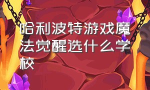 哈利波特游戏魔法觉醒选什么学校