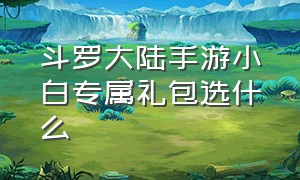 斗罗大陆手游小白专属礼包选什么