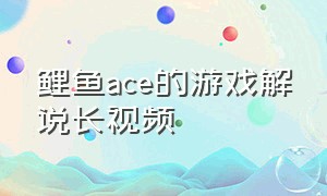 鲤鱼Ace的游戏解说长视频