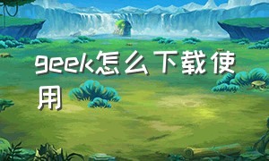 geek怎么下载使用