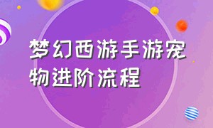 梦幻西游手游宠物进阶流程