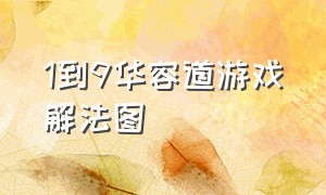 1到9华容道游戏解法图