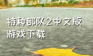 特种部队2中文版游戏下载