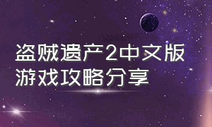 盗贼遗产2中文版游戏攻略分享