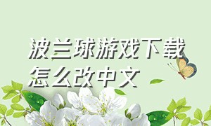 波兰球游戏下载怎么改中文（波兰球游戏怎么下载怎么调中文）