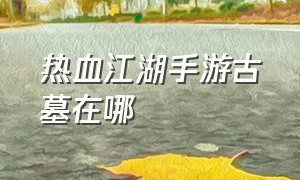 热血江湖手游古墓在哪（热血江湖手游变态升级版）