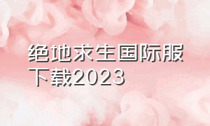 绝地求生国际服下载2023（绝地求生国际服2023版本）