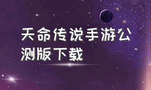 天命传说手游公测版下载