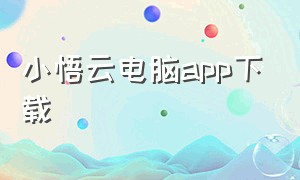 小悟云电脑app下载