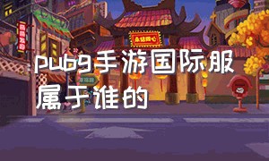 pubg手游国际服属于谁的（pubg国际服手游用什么登录）