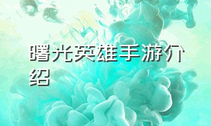 曙光英雄手游介绍