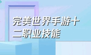 完美世界手游十二职业技能