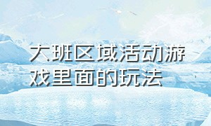 大班区域活动游戏里面的玩法