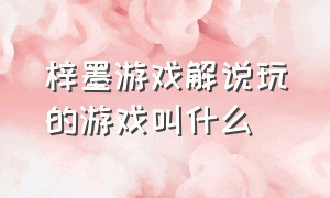 梓墨游戏解说玩的游戏叫什么