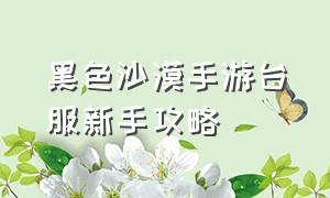 黑色沙漠手游台服新手攻略