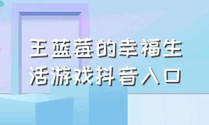 王蓝莓的幸福生活游戏抖音入口