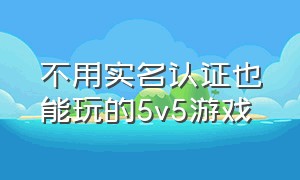 不用实名认证也能玩的5v5游戏