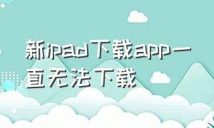 新ipad下载app一直无法下载（新ipadapp store无法下载）