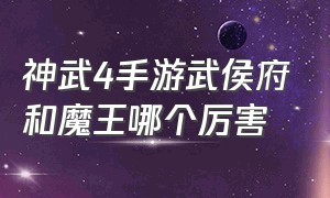 神武4手游武侯府和魔王哪个厉害