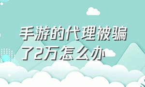 手游的代理被骗了2万怎么办（手游平台代理是骗人的吗）