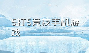 5打5竞技手机游戏（4399小游戏电脑版界面）