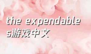 the expendables游戏中文