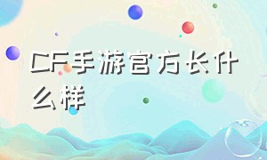 CF手游官方长什么样（CF手游官方网站是什么）