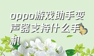 oppo游戏助手变声器支持什么手机