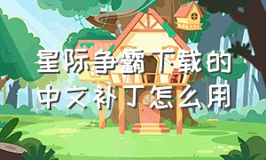 星际争霸下载的中文补丁怎么用