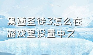 黑道圣徒3怎么在游戏里设置中文