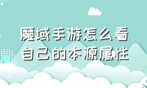 魔域手游怎么看自己的本源属性