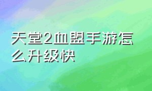 天堂2血盟手游怎么升级快（天堂2血盟手游怎么下架了）