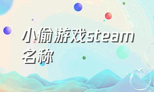 小偷游戏steam名称（steam游戏账户名称）