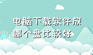 电脑下载软件放哪个盘比较好