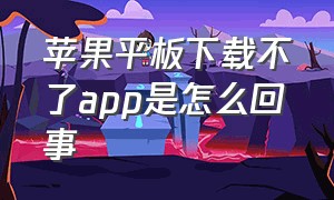 苹果平板下载不了app是怎么回事